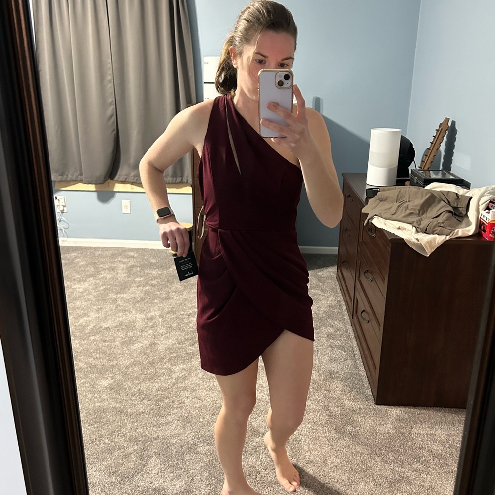 Lulu's Red One-Shoulder Bodycon Dress Cocktail